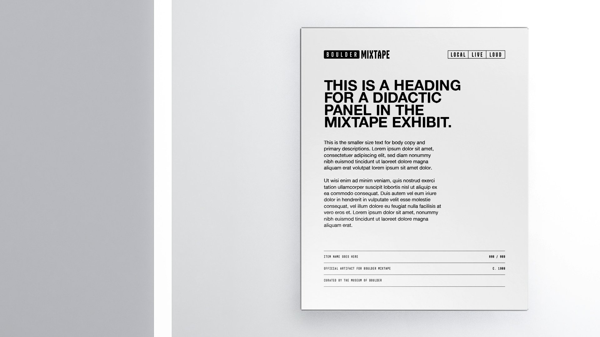 Didactic 01, primary panel format mockup