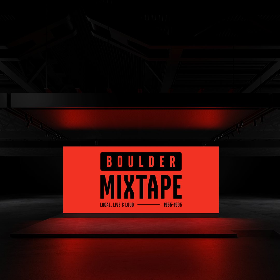 Boulder Mixtape illuminated exhibit sign